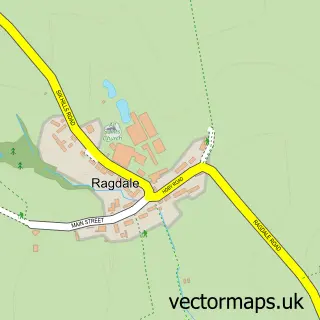 Street map sample of Ragdale, Leicestershire