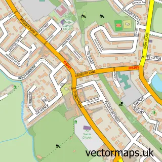 Street map sample of Rainford, Merseyside