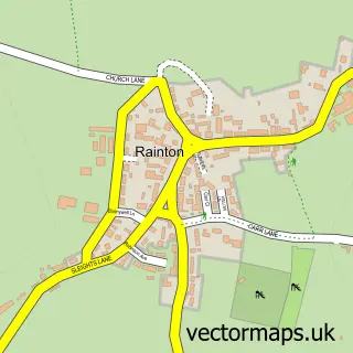 Street map sample of Rainton, North Yorkshire