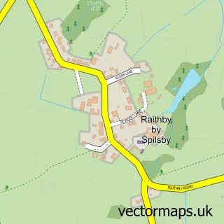Street map sample of Raithby, Lincolnshire
