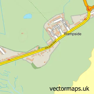 Street map sample of Rampside, Cumbria