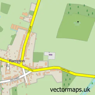 Street map sample of Rampton, Cambridgeshire