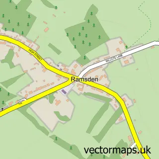 Street map sample of Ramsden, Oxfordshire
