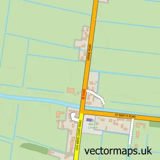 Street map sample of Ramsey Saint Mary's, Cambridgeshire
