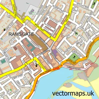 Street map sample of Ramsgate, Kent