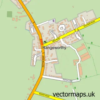 Street map sample of Rangeworthy, Gloucestershire