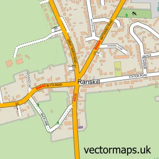 Street map sample of Ranskill, Nottinghamshire