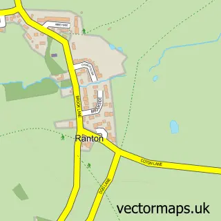 Street map sample of Ranton, Staffordshire