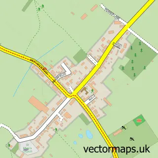 Street map sample of Raskelf, North Yorkshire
