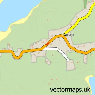 Street map sample of Rathanais, Western Isles