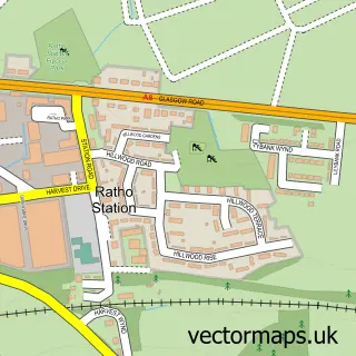 Street map sample of Ratho Station, City of Edinburgh