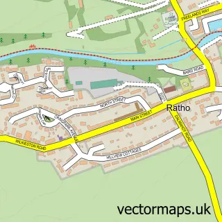 Street map sample of Ratho, City of Edinburgh