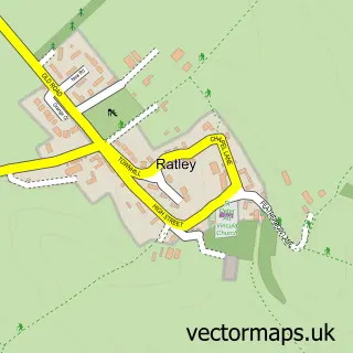Street map sample of Ratley, Warwickshire
