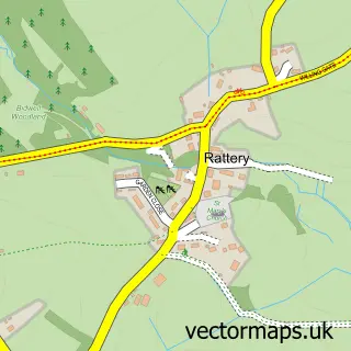 Street map sample of Rattery, Devon