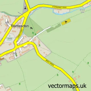 Street map sample of Rattlesden, Suffolk