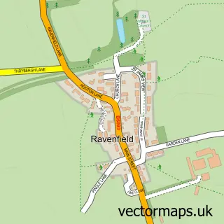 Street map sample of Ravenfield, South Yorkshire