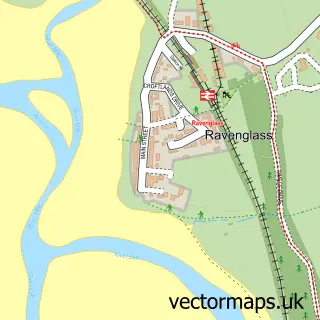 Street map sample of Ravenglass, Cumbria