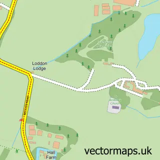 Street map sample of Raveningham, Norfolk