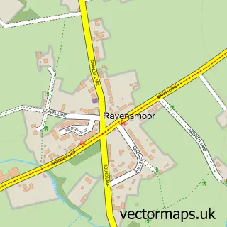 Street map sample of Ravensmoor, Cheshire