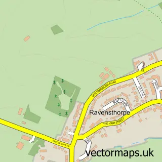 Street map sample of Ravensthorpe, Northamptonshire
