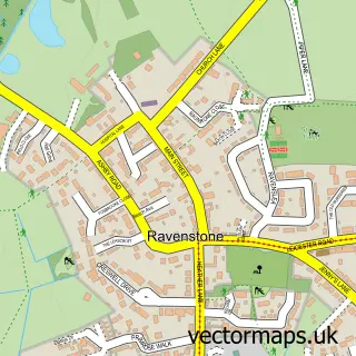 Street map sample of Ravenstone, Leicestershire