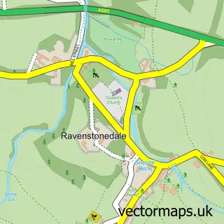 Street map sample of Ravenstonedale, Cumbria