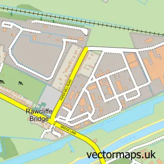 Street map sample of Rawcliffe Bridge, East Riding of Yorkshire