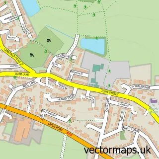 Street map sample of Rawdon, West Yorkshire