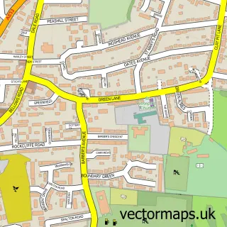 Street map sample of Rawmarsh, South Yorkshire