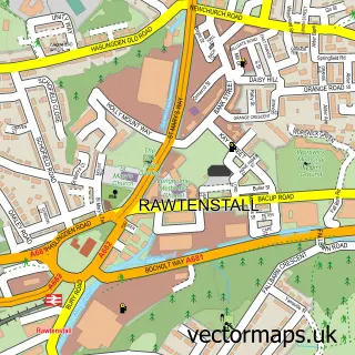 Street map sample of Rawtenstall, Lancashire