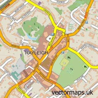 Street map sample of Rayleigh, Essex