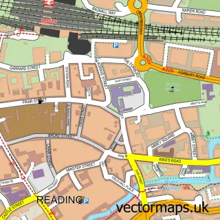 Street map sample of Reading, Berkshire