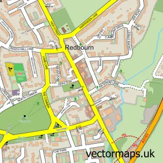 Street map sample of Redbourn, Hertfordshire