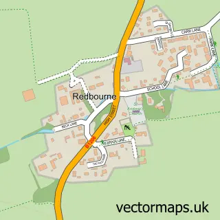 Street map sample of Redbourne, Lincolnshire