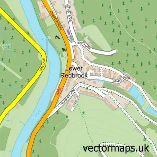 Street map sample of Redbrook, Gloucestershire