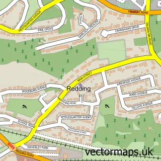 Street map sample of Redding, Stirling and Falkirk