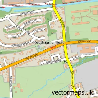 Street map sample of Reddingmuirhead, Stirling and Falkirk