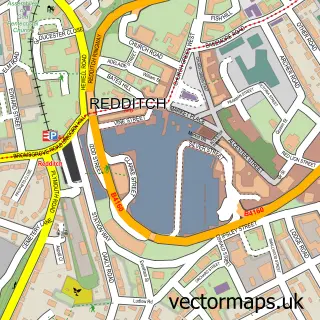 Street map sample of Redditch, Worcestershire