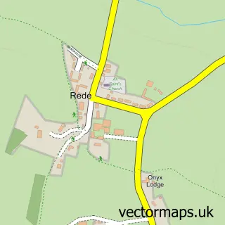 Street map sample of Rede, Suffolk