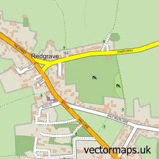 Street map sample of Redgrave, Suffolk