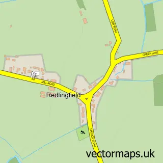 Street map sample of Redlingfield, Suffolk