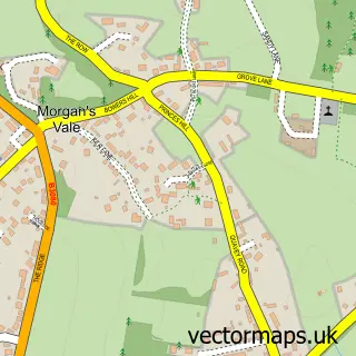 Street map sample of Redlynch, Wiltshire