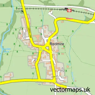 Street map sample of Redmire, North Yorkshire