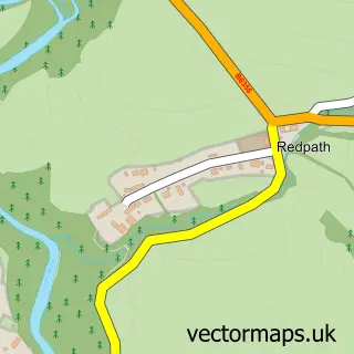 Street map sample of Redpath, Roxburgh, Ettrick and Lauderdale