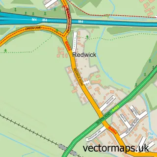 Street map sample of Redwick, Gloucestershire