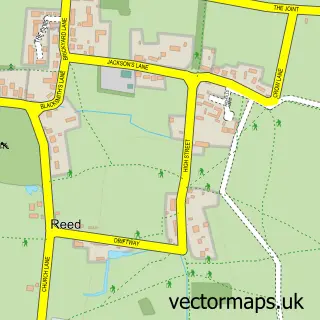Street map sample of Reed, Hertfordshire