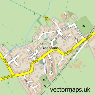Street map sample of Reepham, Lincolnshire