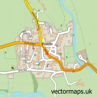Street map sample of Reeth, North Yorkshire