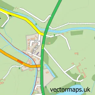 Street map sample of Refail, Powys