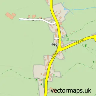 Street map sample of Regil, Somerset